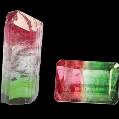 Rough Crystal and Cut Gemstone Combinations